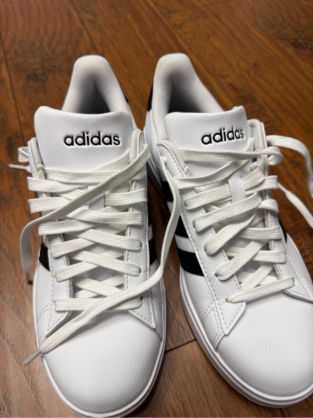 adidas White Sneakers with Black Accent